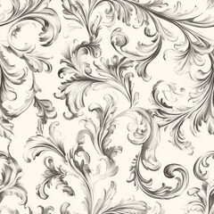 Sticker - Elegant Black and White Floral Pattern Design seamless, pattern, background, texture