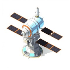 Wall Mural - isometric illustration of a space station.