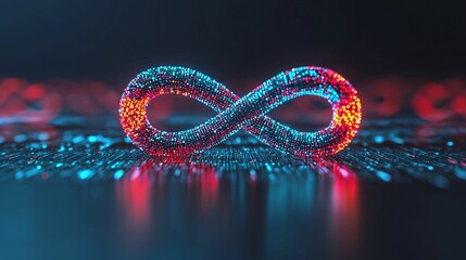 Poster - Abstract infinity symbol in glowing colors