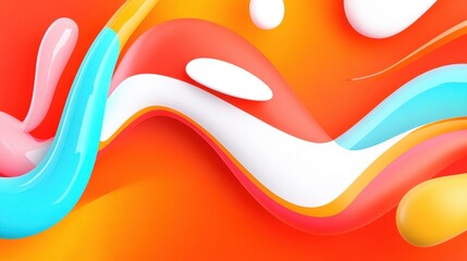 Wall Mural - Colorful abstract background with flowing shapes and smooth curves.
