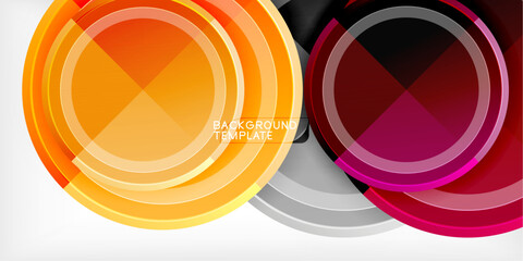 Poster - Abstract background - multicolored circles, trendy minimal geometric design, vector illustration