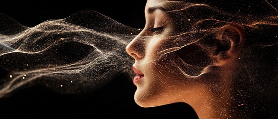 Poster - Rhythmic Speech Visualized as Flowing Sound Patterns and Pulsing Energy   An abstract digital artwork depicting the dynamic and synesthetic visualization of auditory rhythms and