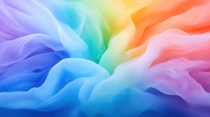 Wall Mural - Colorful abstract fabric waves creating a vibrant visual effect, soft pastel hues