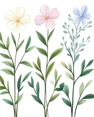 Poster - Beautiful Hand-Drawn Illustration of Flowers and Plants Highlighting Intricate Details