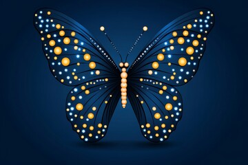 Aufkleber - A stylized butterfly design composed of simple dots and lines, creating an elegant, abstract pattern