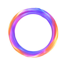 Poster - Vibrant, multicolored circle creating a stylish frame, perfect for modern designs with transparent background
