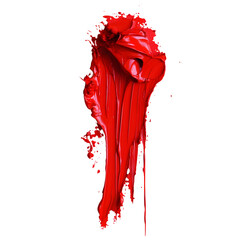 Leinwandbilder - Elegant red paint splashes and flows on a clean backdrop, bringing a contemporary artistic flair to any project