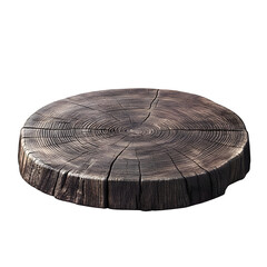 Aufkleber - Round wood slice serving as a base or platform, featuring tree rings and a natural aesthetic, set against a transparent background