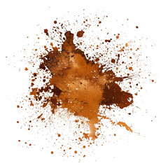 Poster - Energetic burst of brown powder forming a lively dust cloud, ideal for bringing a striking impact to designs