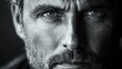 © aicandy - A striking black and white portrait captures the intense gaze and textured features, exemplifying depth and emotion in human expression through photography.