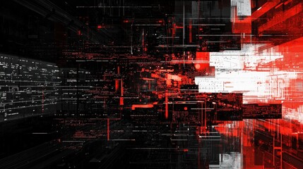 Poster - Abstract Representation of Vulnerability in Network Systems with Red and Black Visuals