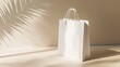 © santi - A customizable shopping bag mockup placed on a plain background with soft shadows.