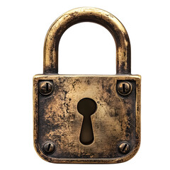 Poster - Transparent background closed brass padlock symbolizing data protection, security, and privacy