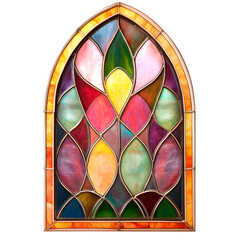 Aufkleber - Vibrant floral pattern created by stained glass window, isolated on transparent background, ideal for design projects