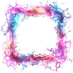 Aufkleber - Abstract smoke square frame with vibrant colors, ideal for adding a unique touch to any design project with its transparent background