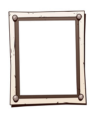 Aufkleber - vintage comic strip photo frame with rustic design, featuring square shape and metal rivets, isolated on white background. Perfect for creative projects and nostalgic themes