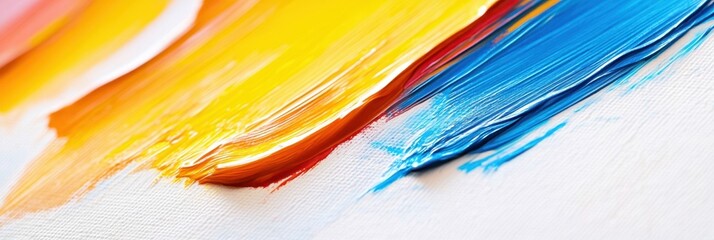 Aufkleber - Vibrant Exploration of Color Through Paint Splatters on Canvas in Close-Up Precision
