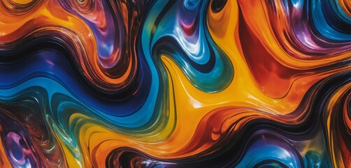 Wall Mural - Rainbow Flowing Glass Texture