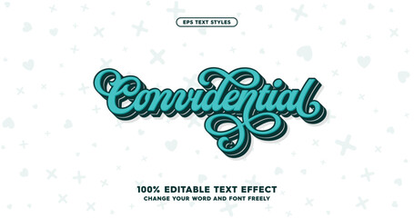 Fototapete - convidential: stylish vintage script font with pastel tones, shadows, and highlights. perfect for el