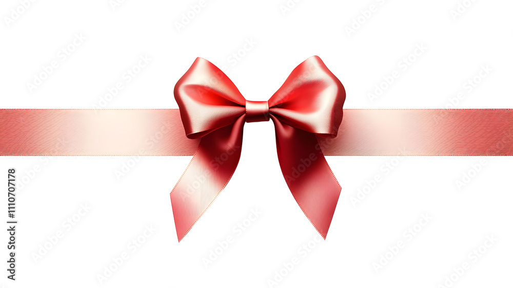 Beautiful red ribbon with bow, perfect for gifts and decorations, adds ...