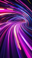 Poster - Colorful light trails create vibrant abstract motion effect
