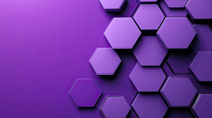Poster - Purple hexagonal shapes create modern abstract background