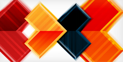 Poster - Arrow symbols created with 3d effects and line texture geometric abstract background
