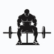 © Dzmitry - vector silhouette of a male bodybuilder with a barbell on a white background. Generative AI