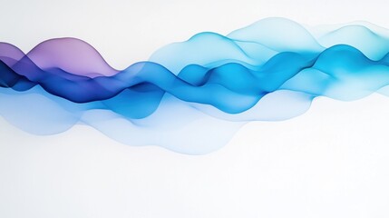 Poster - A fluid wave design featuring soft gradients of blue and purple, creating a serene and modern aesthetic.