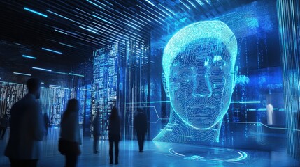 Poster - Artistic Rendering of Innovative Authentication Tools in a Futuristic Setting