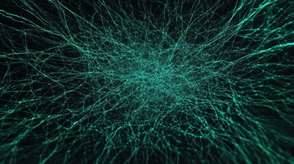 Poster - Abstract network with glowing lines and nodes representing interconnected data.