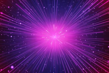 Poster - Vibrant burst of purple light radiating from the center, creating a cosmic effect.