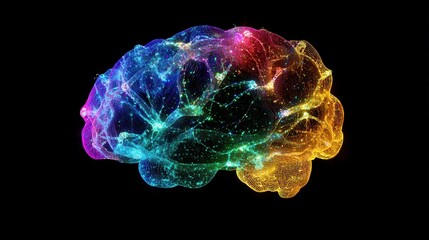 Poster - An animated brain that lights up as if processing thoughts, with different colors representing various mental functions like memory, problem-solving, and creativity.