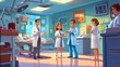 © TopMedia - Doctors Discussing Patient Care in Bright and Modern Hospital Room