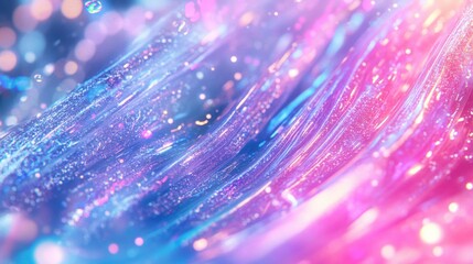 Poster - Colorful Abstract Waves with Soft Bokeh and Glittering Particles