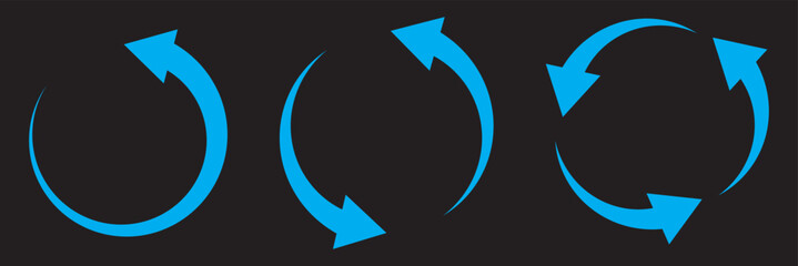 Fototapete - Circle arrow icon set. Symbol of reload, refresh, loading, recycle and repeat. Interconnecting round arrow vector icons set. Work in progress sign. One, two, three, four, five, six arrow in the loop.