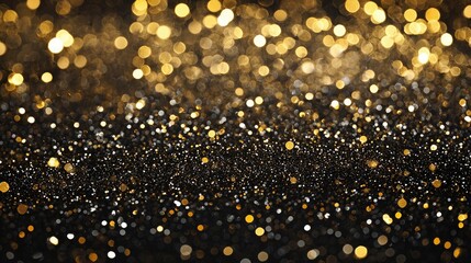 Poster - Elegant black and gold Happy New Year text on a sparkling background 