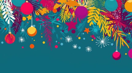 Poster - Clean vector design of Happy Holidays in festive colors 