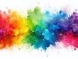 © Arnada - Vibrant Rainbow Watercolor Paint Stains Backgrounds for Creative Projects and Designs with Ample Copy Space for Text and Graphics