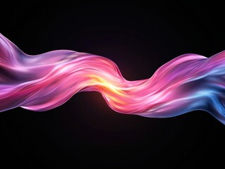 Aufkleber - A vibrant wave of colors flowing gracefully against a dark background, creating a sense of motion and energy.