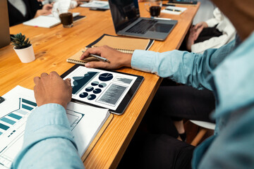 Poster - financial data analysis dashboard by fintech bi or business intelligence display on laptop screen to