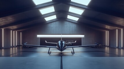 Poster - A sustainable aviation concept with electric aircraft in a hangar