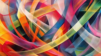 Poster - Abstract lines intersecting at different angles, forming a dynamic pattern