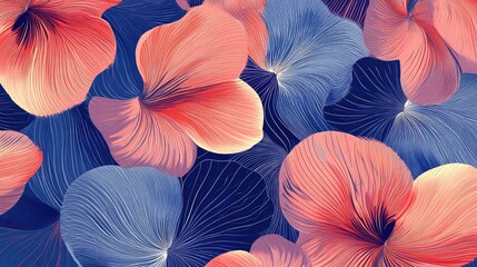 Poster - Floral-inspired repeating pattern with intricate petal details