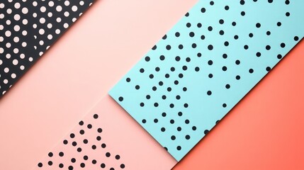 Poster - Minimalist polka dot pattern in monochrome on a pastel background