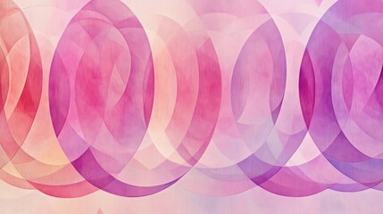 Poster - Repeating oval pattern in shades of pink and purple on a soft background