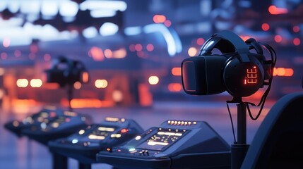 Poster - Virtual reality headsets used for pilot training in a simulation environment