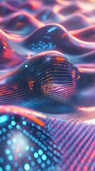 Aufkleber - Abstract Digital Waveform Pattern Design