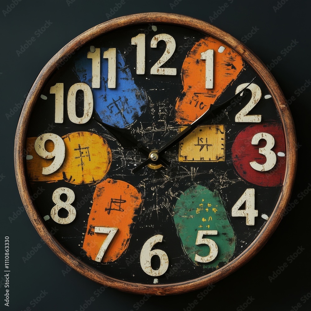 Illustration of a Clock with Numbers and Different Math Symbols like ...