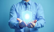 © Radorog. - The businessman has a glowing shield in his hands